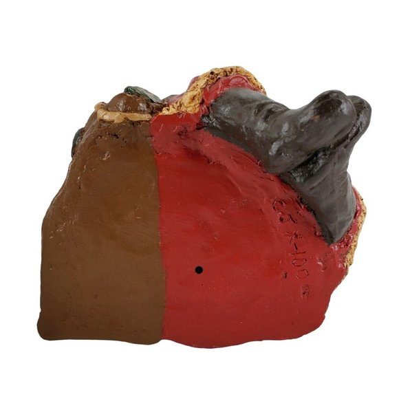 Santa Shelf Sitter Resin Hand Painted Artist & Maker Signed/Dated 1988 Antique G - Picture 8 of 9